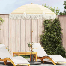 Berkfield Beach Parasol Yellow and White 160 x 160 x 196 cm