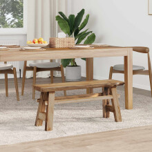 Berkfield Bench Natural 100 x 29 x 43.5 cm Solid Teak Wood
