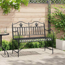 Berkfield Garden Bench Black 103.5 x 59 x 89 cm Steel
