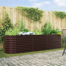 Berkfield Raised Bed Brown 320 x 80 x 81 cm Steel