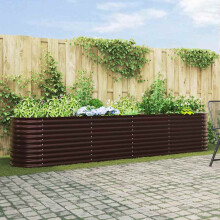 Berkfield Raised Bed Brown 400 x 80 x 81 cm Steel