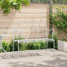 Berkfield Garden Bench Antique White 104 x 54 x 93 cm Steel