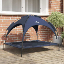 Berkfield Dog Bed Folding Manual Navy Blue 104 x 86 x 84.5 cm Steel