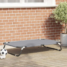 Berkfield Dog Bed Folding Manual Light Grey 90 x 55 x 18 cm Steel