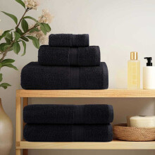 Berkfield Guest Towel SOLUND 25 pcs Black 80 x 200 cm 550 gsm