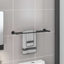 Berkfield Towel Rack Black 61 x 14.5 x 5 cm Stainless steel