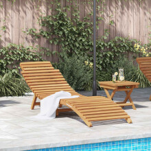 Berkfield Sun Lounger Brown 198 x 55 x 58.5 cm Solid Teak Wood