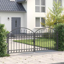 Berkfield Fence Gate ASSEN 301 x 175.5 cm Steel Grey Lockable