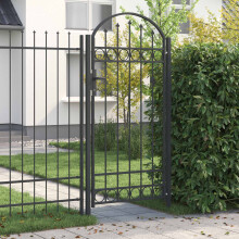 Berkfield Fence Gate ASSEN 100 x 195 cm Powder-Coated Steel Grey Lockable