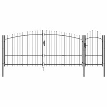 Berkfield Garden Gate with Lock Woerden Grey 100 x 400 cm Steel