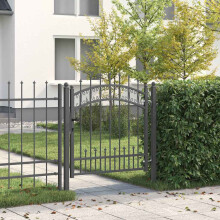 Berkfield Fence Gate with Spear Top KAMPEN 103 x 100 cm Steel Grey