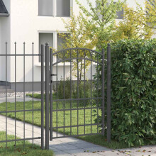 Berkfield Fence Gate EMMEN 170 x 100 cm Powder-coated steel Grey Lockable
