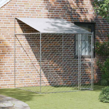Berkfield Dog Cage with Roof Silver 200 x 200 x 258 cm Steel and PE
