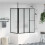 Berkfield Shower Screen Folding White Aluminium 1