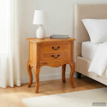 Berkfield Side Table Natural 60.5 x 30 x 61 cm Solid Mahogany Wood