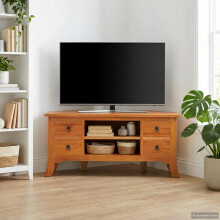 Berkfield TV Cabinet Natural 100 x 40.5 x 46 cm Solid Mahogany Wood