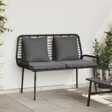 Berkfield Garden Bench Black and Anthracite Poly Rattan
