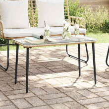 Berkfield Garden Table Natural 80 x 40 x 45 cm Poly Rattan