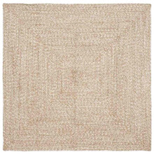 Berkfield Area Rugs Square Natural and White 120 x 120 cm Jute