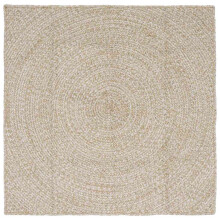 Berkfield Area Rugs Square Natural and White 120 x 120 cm Jute