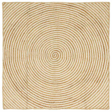 Berkfield Rug Natural and White 160 x 160 cm Jute