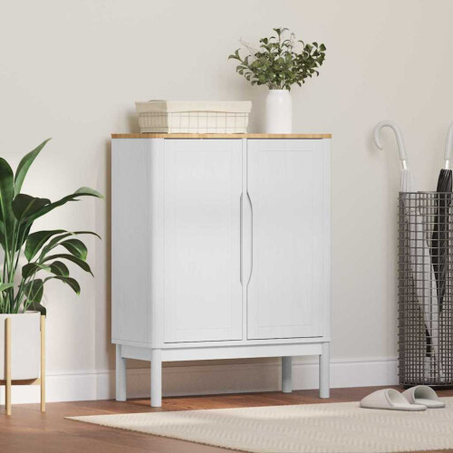 Berkfield Sideboard FLORO White 70 x 30 x 70.5 cm Solid Pine Wood