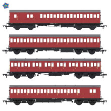 EFE Rail E86023 LBSCR 54ft 'Isle of Wight' 4-Coach Pack BR Crimson OO Gauge