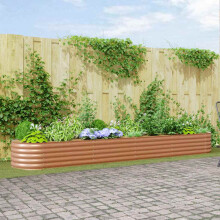 Berkfield Raised Bed Brown 400 x 80 x 44 cm Steel