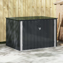 Berkfield Garden Storage Box Black 151.5 x 107 x 100 cm Steel