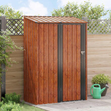 Berkfield Garden Sheds Brown 140.5 x 74 x 200 cm Metal