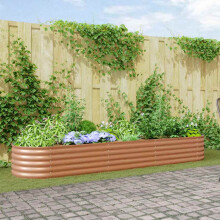 Berkfield Raised Bed Brown 320 x 80 x 44 cm Steel