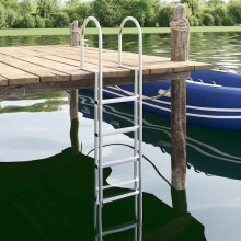 Berkfield 4-Step Dock Ladder Silver 45 ó11.5 ó162 cm Aluminum
