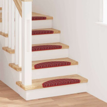 Berkfield Self-adhesive Stair Mats 15 pcs Red 56 x 17 x 3 cm