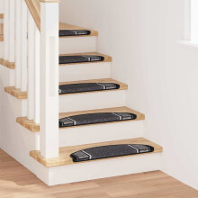 Berkfield Self-adhesive Stair Mats 15 pcs Anthracite 65 x 21 x 4 cm