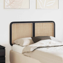 Berkfield Headboard with Headboard Black 120 x 55 x 3 cm Rattan