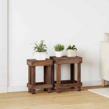 Berkfield Plant Stand 2 pcs Brown 70 x 11 x 27 cm Mahogany Wood