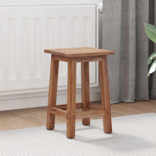 Berkfield Stool Natural 30 x 30 x 47 cm Mahogany Wood