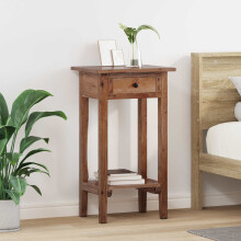 Berkfield Plant Stand with Drawer Brown 34 x 25 x 52 cm Mahogany Wood