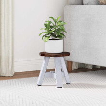Berkfield Stool Natural 22 x 22 x 24 cm Mahogany Wood