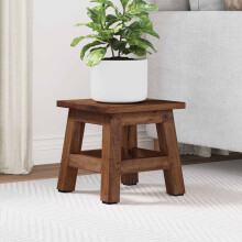Berkfield Stool Natural 26 x 26 x 26 cm Mahogany Wood
