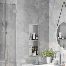 Berkfield Shower Niche Silver 60 x 20 x 9.5 cm Stainless Steel