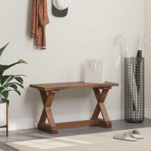 Berkfield Bench Natural 85 x 35 x 46 cm Solid Reclaim wood
