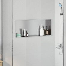 Berkfield Shower Niche Silver 75 x 30 x 9.5 cm Stainless Steel