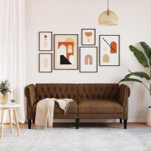 Berkfield Sofa Brown 182.5 x 74.5 x 74.5 cm Polyester