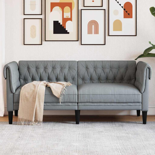 Berkfield Sofa Light Grey 182.5 x 74.5 x 74.5 cm Polyester