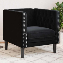 Berkfield Sofa Black 74.5 x 71 x 70.5 cm Velvet