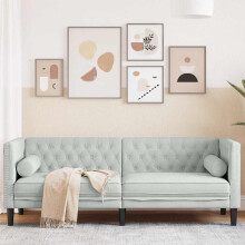Berkfield Sofa Light Grey 194 x 74.5 x 70.5 cm Velvet