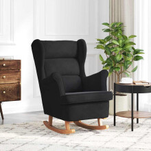 Berkfield Rocking Chair with Cushion Black 92 x 71 x 100 cm Plywood