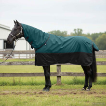 Berkfield Horse Blanket Dark Green and Black 75 cm Polyester