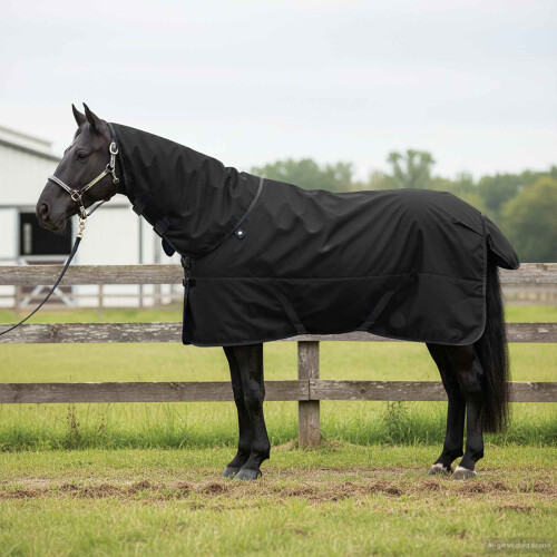 Berkfield Horse Blanket Full Black 115 cm Polyester